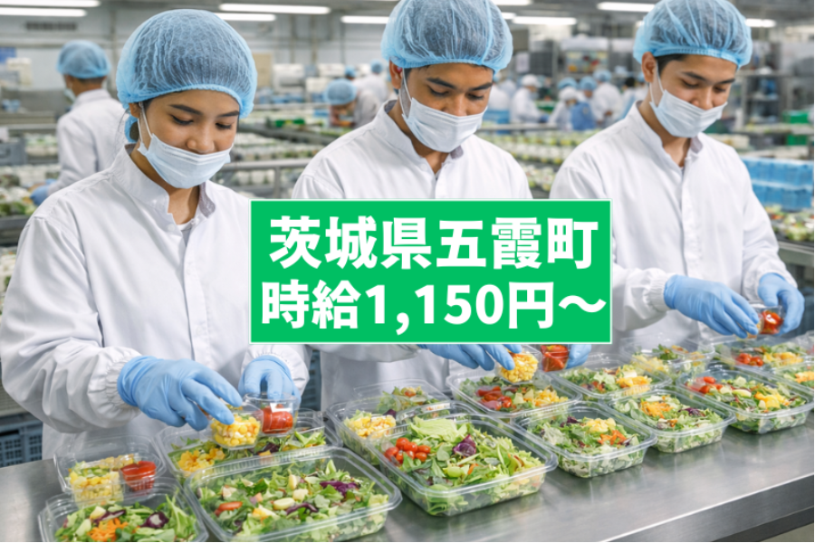 [긴급 모집!!]포장 샐러드 제조 등 ★ 정규직 ★ 이바라키현 고카마치