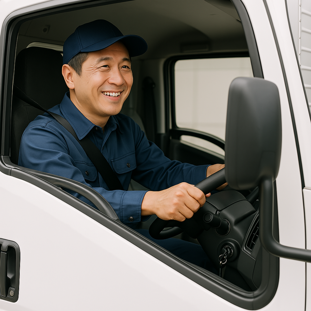 Novo motorista de transporte de carro