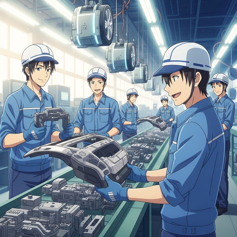 Fábrica de Yokkaichi/Processamento, Montagem e Inspeção de Peças Automóveis/Cidade de Yokkaichi, Prefeitura de Mie/Salário por hora de 1.300 ienes