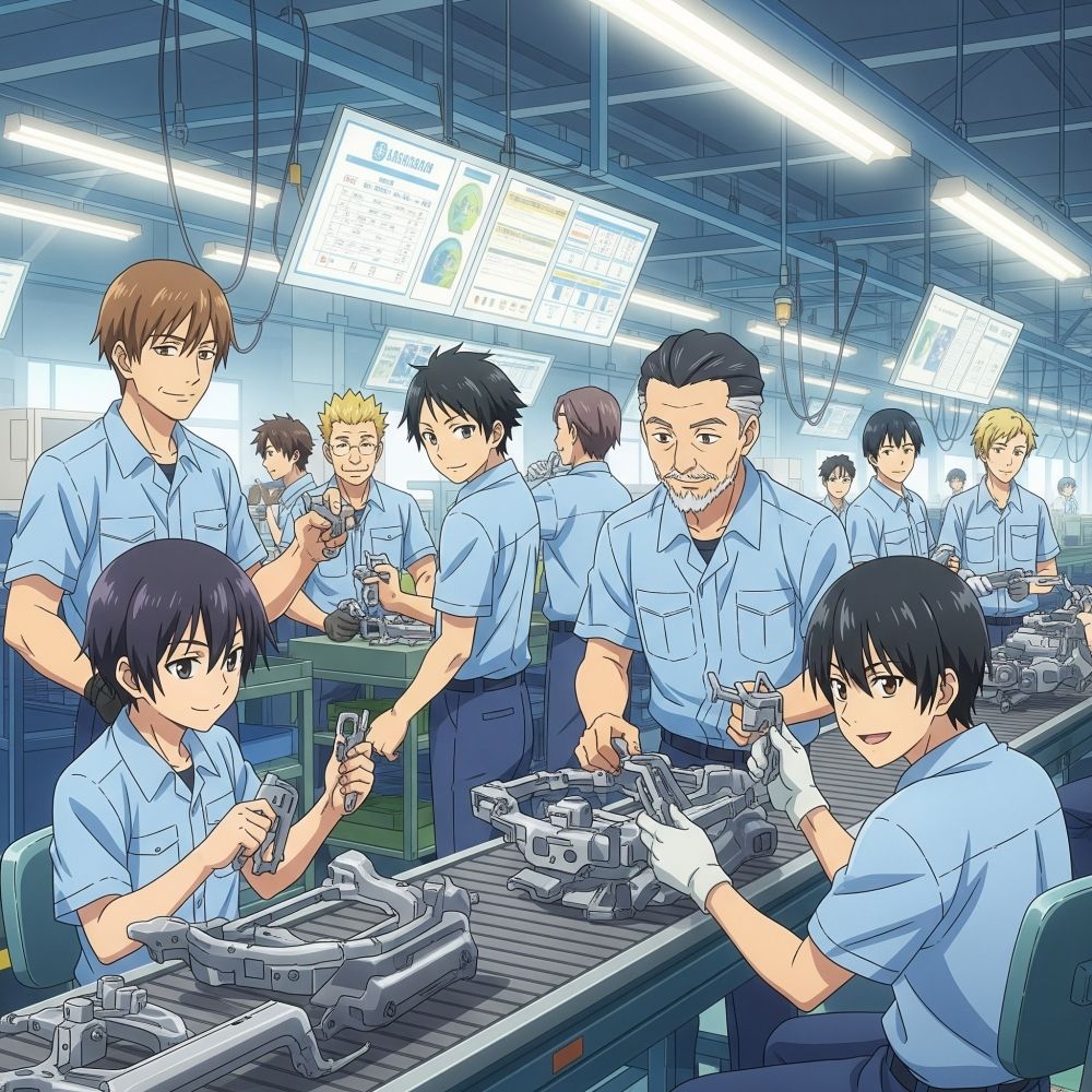 Fábrica da filial de Suzuka/processamento, montagem e inspeção de peças automóveis/cidade de Suzuka, província de Mie/salário por hora de 1.300 ienes