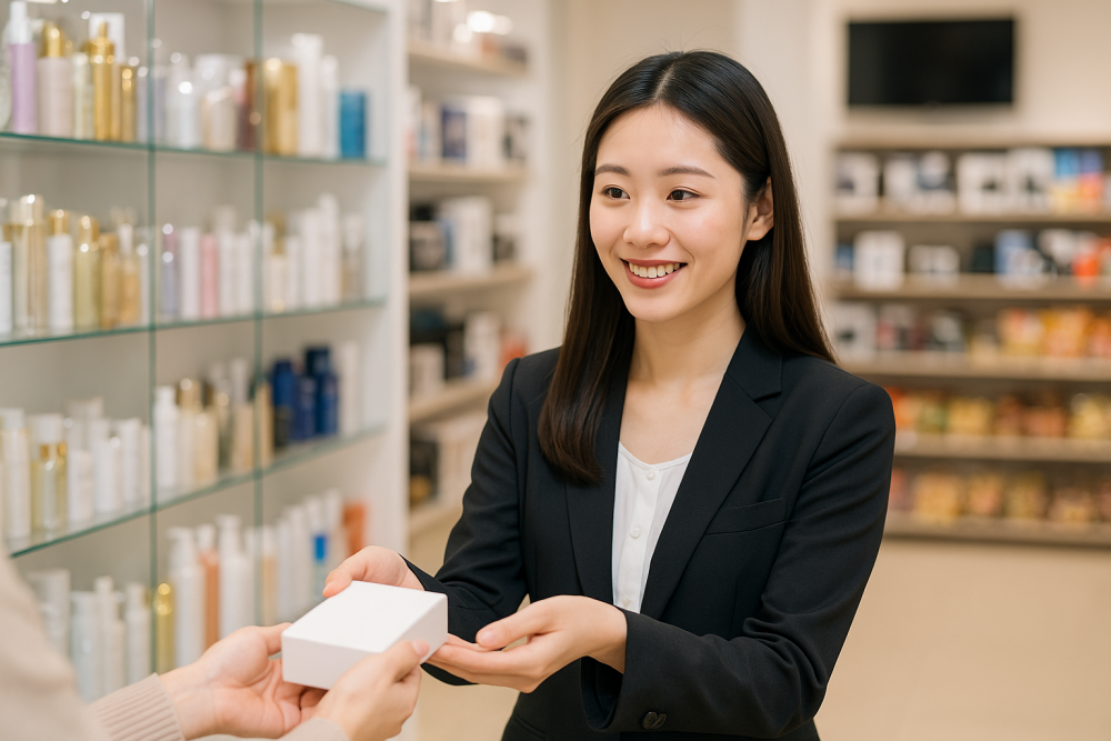 Customer service and interpretation staff at duty-free shops that focus on language skills who work making use of Thai and Japanese @Fukuoka