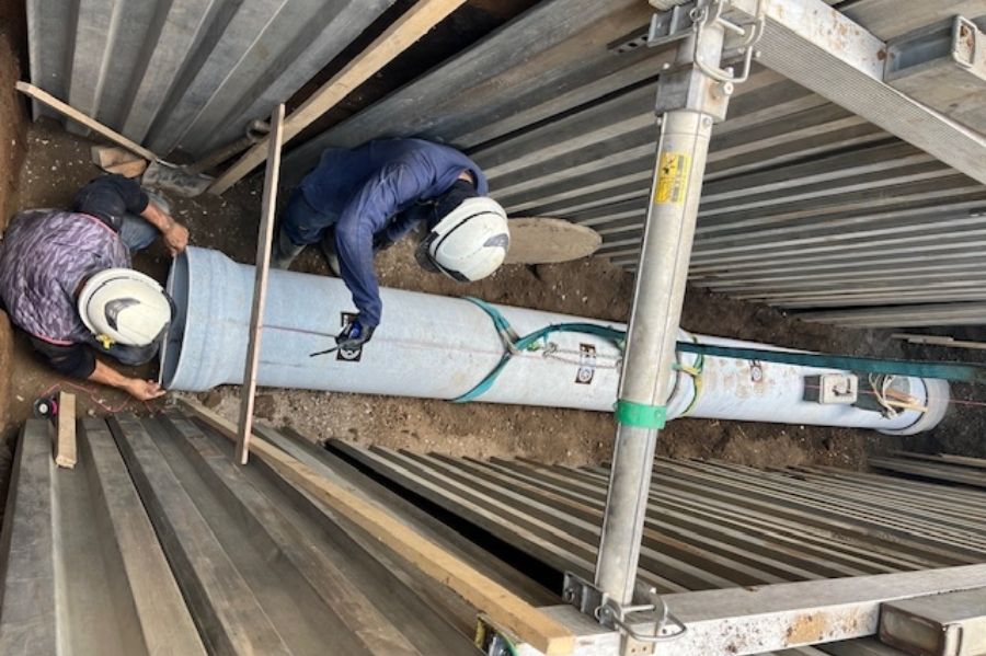 [Equipe de construção de esgoto] Renda estável/com bônus/menos horas extra/trabalho no local trabalhando com colegas