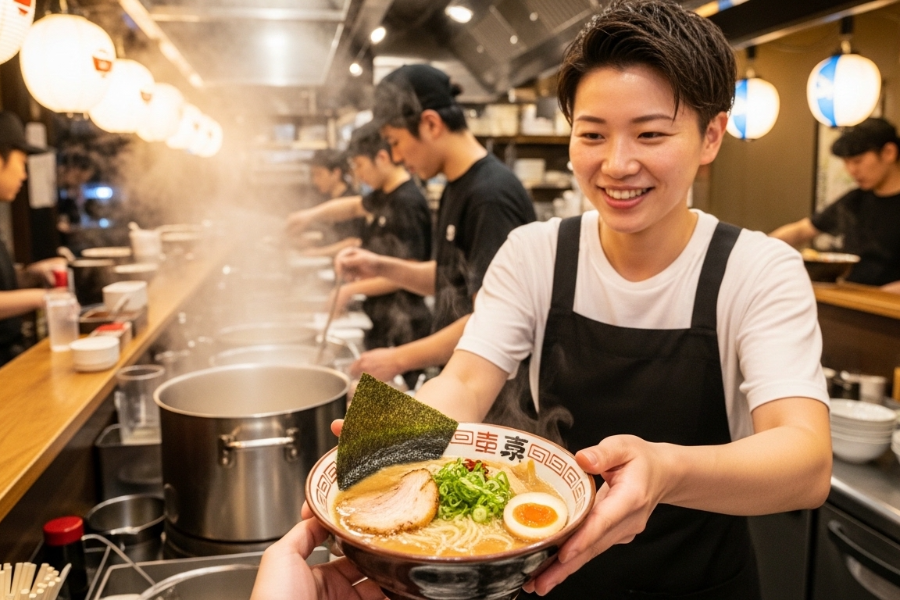 Hệ thống ca phòng/bữa ăn chào đón [nhân viên cửa hàng ramen] chưa có kinh nghiệm!