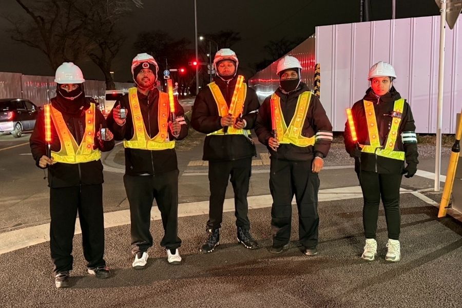 Segurança com muitos funcionários estrangeiros (orientação de trânsito, etc.)