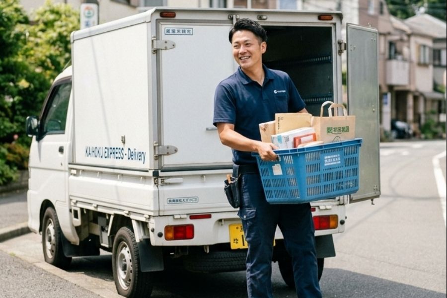 Arakawa-ku, Tóquio [é necessária uma autorização inexperiente/carteira de motorista] equipe de entrega de alimentos/empregos que contribuem para a comunidade local